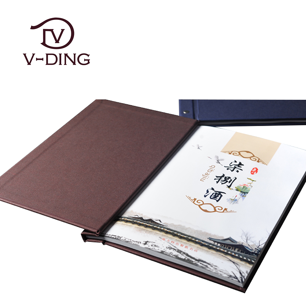 Pu Leather 8.5x11 Inch A4 Restaurant Menu Cover Faux Leather Menu Folder