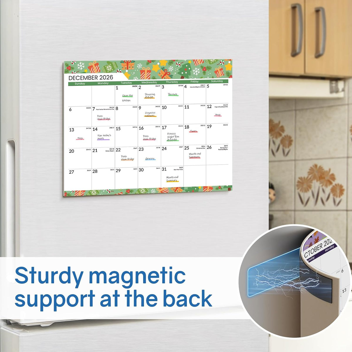 Custom Magnetic Calendar Printing, Wholesales Printing factory, Calendar for Refrigerator Fridge Calendar Magnet  for Family