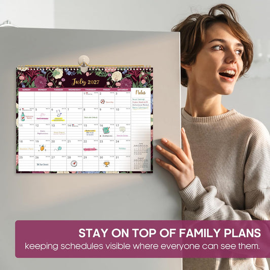 Custom Wall Calendar Printing Monthly Calendar with Twin-Wire Binding for Home & Office Planning and Organization