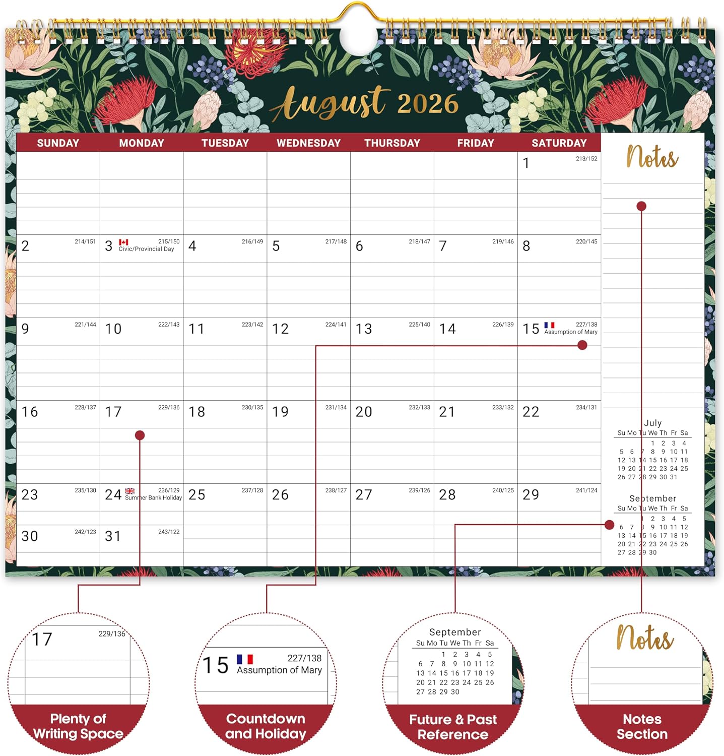Custom Wall Calendar Printing Monthly Calendar with Twin-Wire Binding for Home & Office Planning and Organization