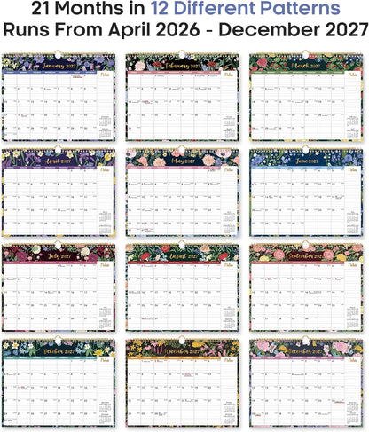 Custom Wall Calendar Printing Monthly Calendar with Twin-Wire Binding for Home & Office Planning and Organization