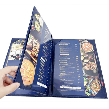 Customized Pvc /Pu Leather Menu Holder Food Menu Board Restaurant Menu Cover Holder