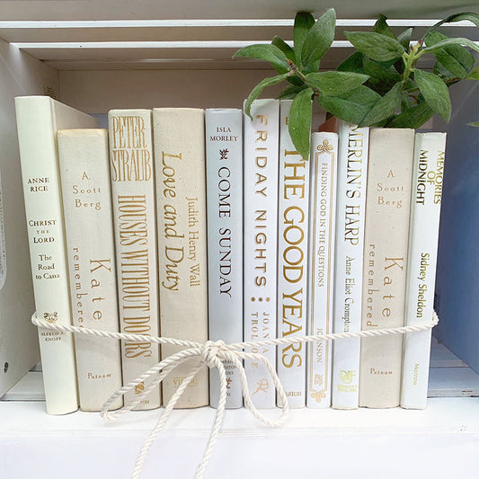 Custom Fake Book Gold Foil Dummy Decorative Empty Books Neutral Earth Tone Book Shelf Decor