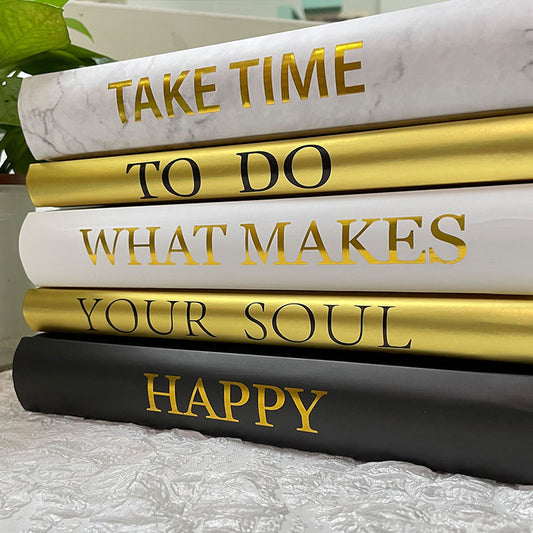 Custom Luxury Living Room Gold Decor Real Book Vintage Decorative Book Set for Home Decor Set