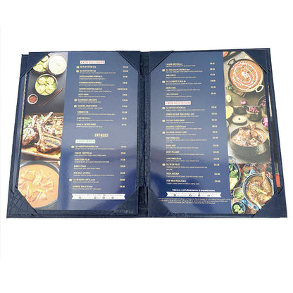 Customized Pvc /Pu Leather Menu Holder Food Menu Board Restaurant Menu Cover Holder