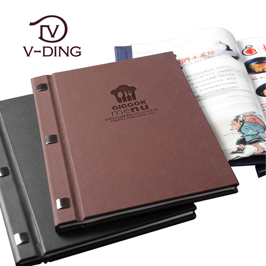 Pu Leather 8.5x11 Inch A4 Restaurant Menu Cover Faux Leather Menu Folder