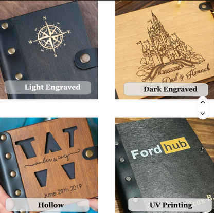 Custom Engraved Cover Deluxe Stylish Restaurant Menu Folder High Quality Elegant Menu Holder Hardcover Wooden Menu Holder