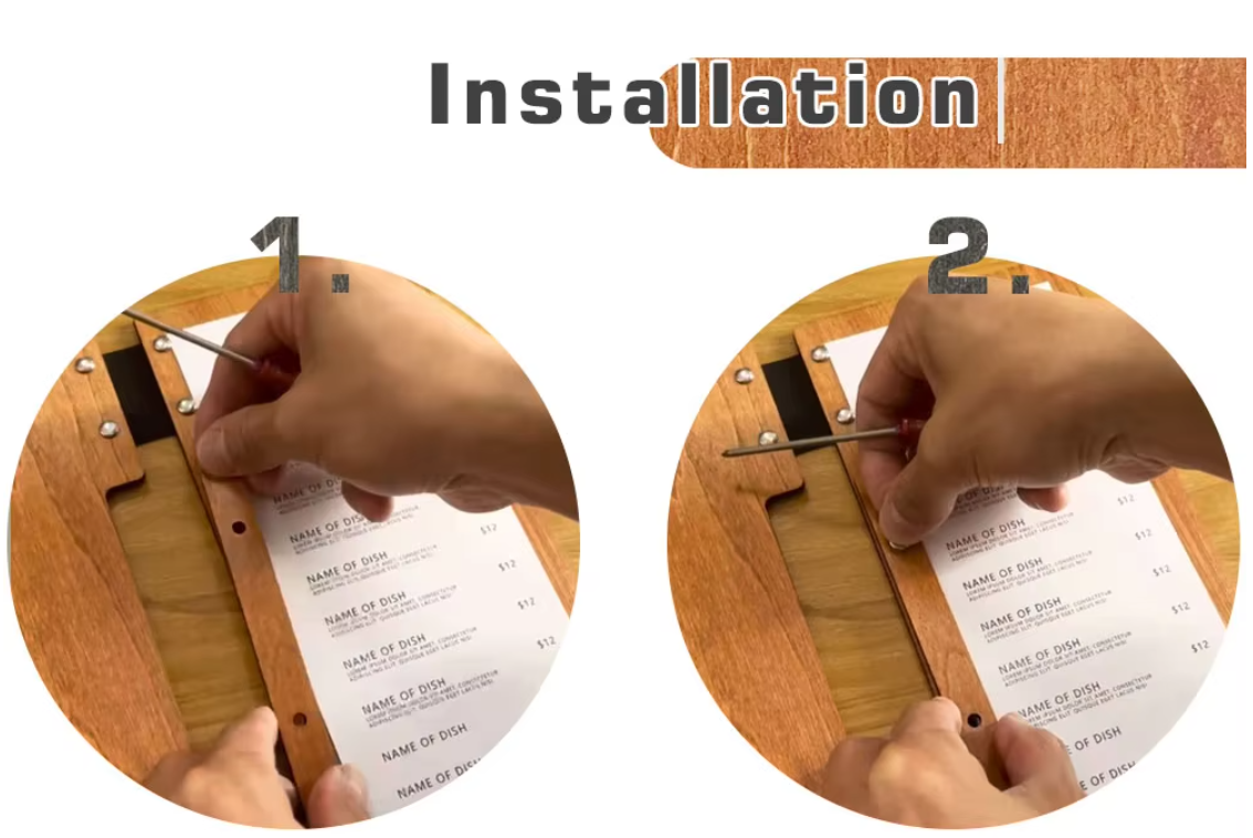 Custom Engraved Cover Deluxe Stylish Restaurant Menu Folder High Quality Elegant Menu Holder Hardcover Wooden Menu Holder